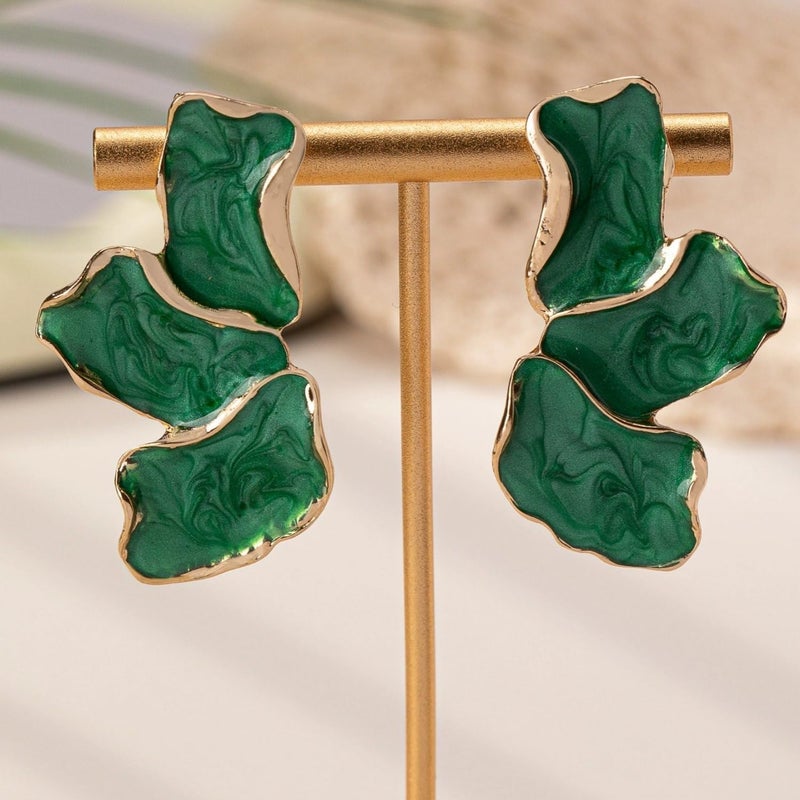 EXPHAIN Irregular Petal Earring For Women Stainless Steel Unique Statement Flower Dangle Earrings Trendy Jewelry Gift - Image 2
